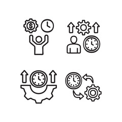 Human head icon with gears representing technology and teamwork