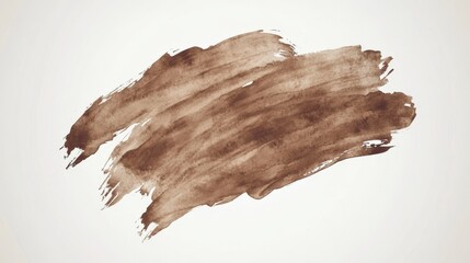 Obraz premium Abstract Brown Watercolor Paint Stroke Art