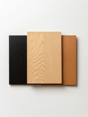 Wood Grain Flooring Samples: Oak, Ash, and Ebony - Explore diverse flooring options. Natural wood textures, elegance, durability, design choices, and home improvement