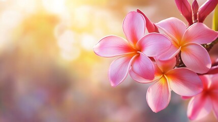 Fototapeta premium Professional Creative Banner Featuring Beautiful Pink Plumeria Flower