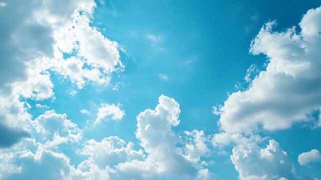 Professional Nature Background with Blue Sky and White Clouds in High Quality