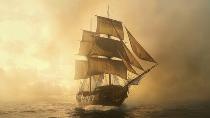 Fototapeta premium Professional Brigantine Image for Creative Design Projects
