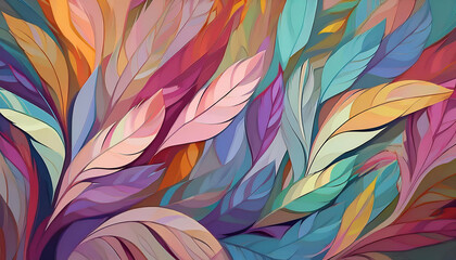 A Vibrant Tapestry Of Iridescent Leaves, Swirling In A Breathtaking Dance Of Color And Light, Showcasing A Dreamlike, Whimsical Garden
