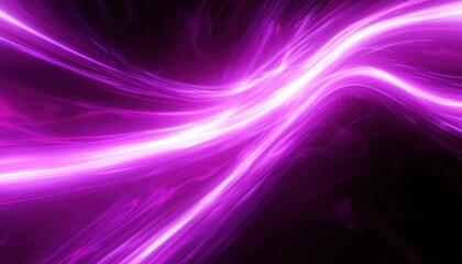 Abstract purple light trails flowing across dark background