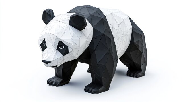 Low-poly panda illustration