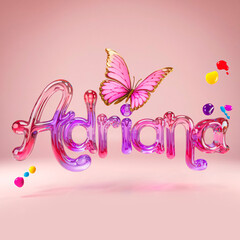Nome Adriana em 3d