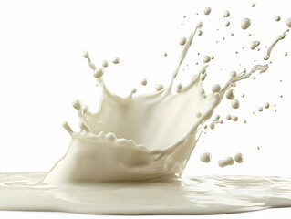 A dynamic splash of milk showcasing motion and fluidity, perfect for food-related projects and creative culinary designs.