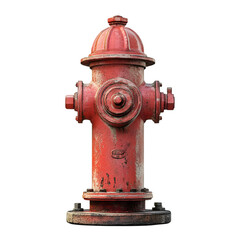 Fototapeta premium A vibrant red fire hydrant standing tall against a plain background, symbolizing safety and urban infrastructure.