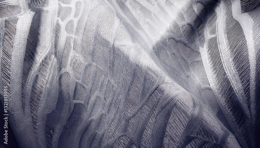 Fototapete abstract close-up of translucent textured fabric with organic linear patterns in monochrome tones fo