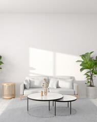 Minimalist 3d render living room interior design 