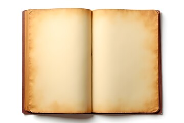 Fototapeta premium Aged Open Book with Blank Pages - Vintage Style Illustration