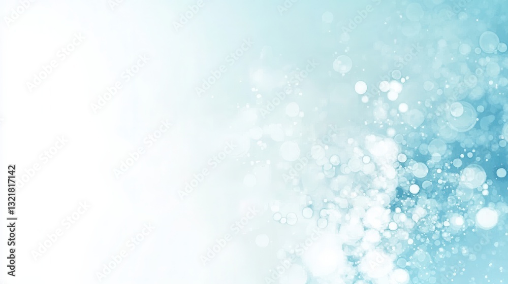 Aufkleber Abstract molecular structures in light blue and white with a central molecule and soft gradient background for scientific themes