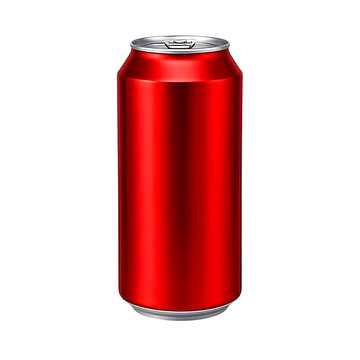Blank Red Aluminum Can &ndash; Isolated Glossy Soda Can for Mockups & Branding