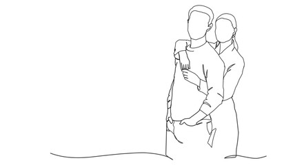 Couple Creative Contemporary Abstract Line Drawing. Beauty Fashion Peoples. Vector Minimalist Design for Wall Art, Print, Card, Poster