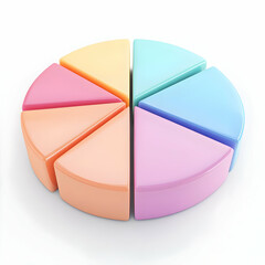 Obraz premium Colorful pie chart segments representing data visualization for business insights and analysis.
