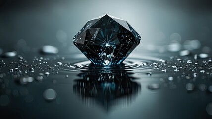 Close-up view of a beautiful diamond on a black background.