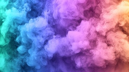 Fototapeta premium A vibrant and colorful blend of smoke in a spectrum of hues, creating a dreamy and artistic visual effect.