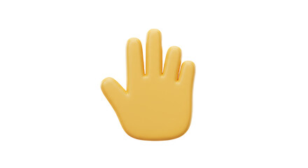 Obraz premium Stylized Hand Gesture Depicts Number Four on a White Background
