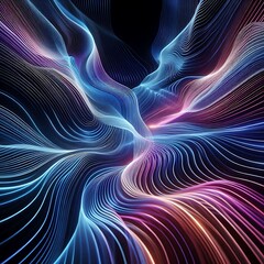 Obraz premium Abstract Swirling Light Lines in Vibrant Blue, Pink, and Orange - Modern Art Background