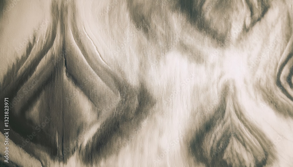 Poster abstract beige and gray tie dye fabric texture, soft organic folds with fluid motion for background 