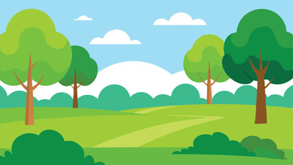 Fototapeta premium Cartoon background using green lawn in the park in summer vector