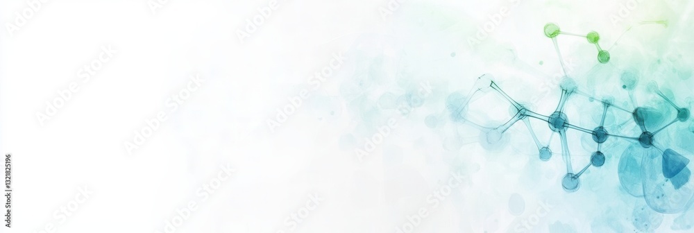 Poster abstract molecular structures in light blue and white create a sterile, scientific atmosphere for ed