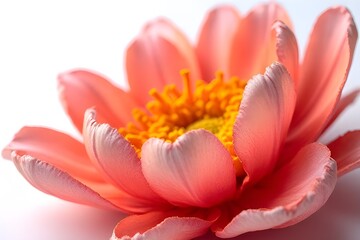 Fototapeta premium Close-up of a Beautiful Coral Pink Flower with Detailed Petals and Stamens