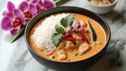 Creamy Thai Curry with Jasmine Rice: A Delicious Culinary Experience