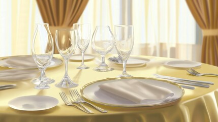 Fototapeta premium Elegant Table Setting for a Luxurious Dining Experience