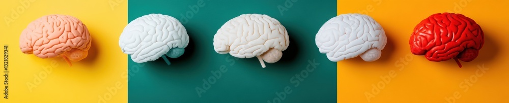 Poster neurodiverse thinking visualized minimalist brain spectrum illustrating cognitive complexity for mod