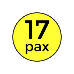17 pax sticker  for commercial vehicles vector illustration
