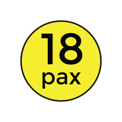 18 pax sticker  for commercial vehicles vector illustration