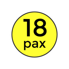 18 pax sticker  for commercial vehicles vector illustration