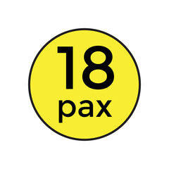 18 pax sticker  for commercial vehicles vector illustration