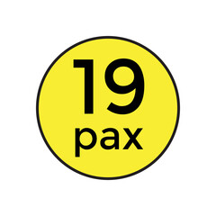 19 pax sticker  for commercial vehicles vector illustration