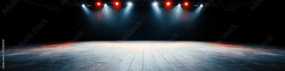 Poster immersive performance stage design dramatic empty theater lighting concept with cinematic mood for c