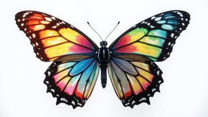 Obraz premium Vibrant Butterfly Art, Symbolizing Freedom and Transformation in Colorful Design 