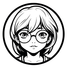 Kawaii Anime Girl – Gentle Glasses & Serene Elegance
