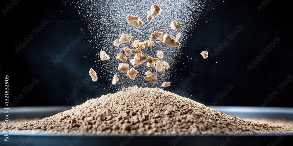 Aufkleber Precision Food Engineering High-Performance Flour Sifting Dynamics in Next-Gen Manufacturing - Sustainable Industrial Process Visualization for Advanced Food Technology