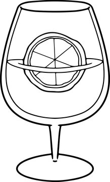 wine glass with lemon slice clip art preview