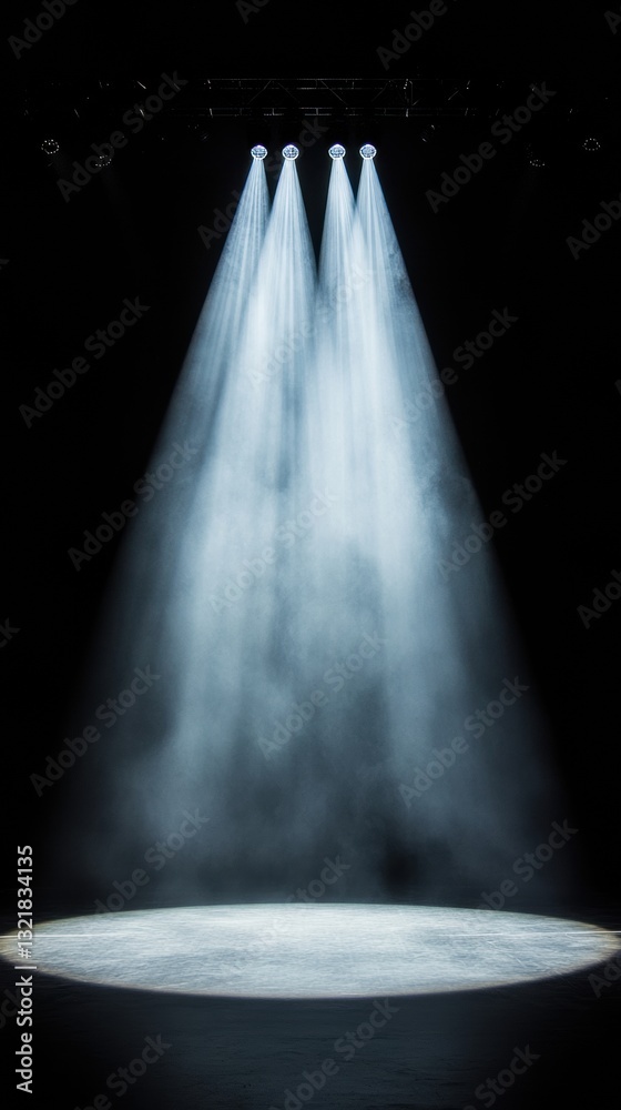 Poster minimalist stage design ethereal theatrical lighting concept - immersive performance visualization f