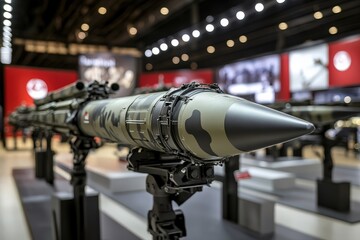 Modern Military Defense Technology Showcase: Advanced Missiles, Tactical Weaponry, and Precision Innovation at Industrial Exhibition