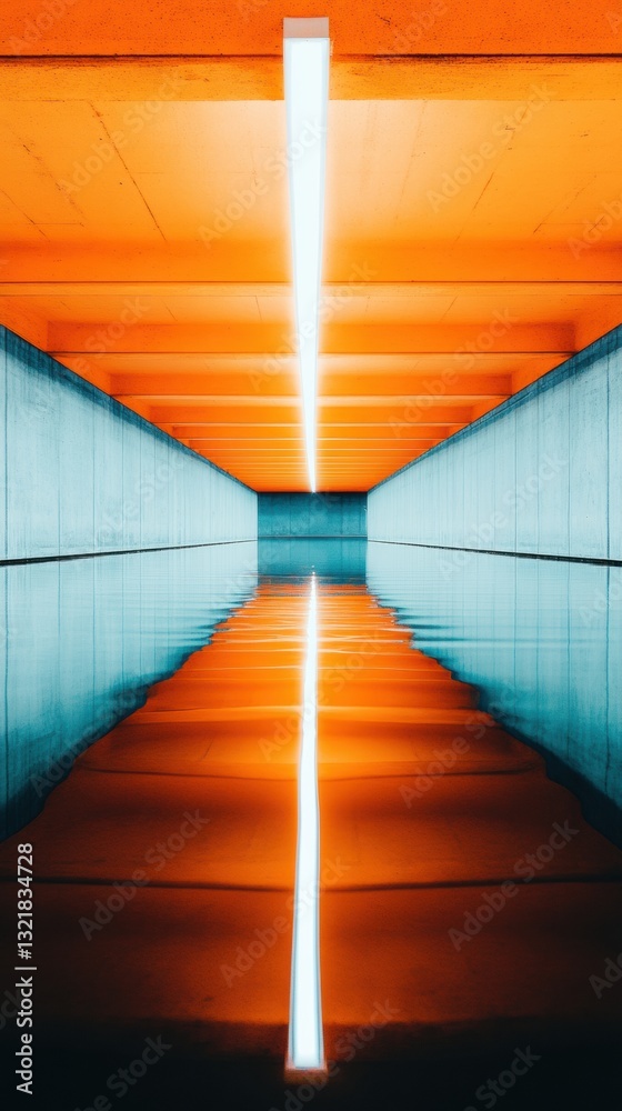 Aufkleber immersive futuristic design symmetrical urban architecture visualization with vibrant chromatic grad