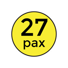 27 pax sticker  for commercial vehicles vector illustration