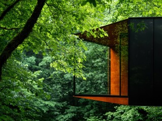 Biophilic Architecture Meets Sustainable Design Minimalist Forest Retreat Showcasing Eco-Conscious Living through Innovative Glass and Timber Architectural Integration