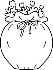 flower vase doodle cartoon