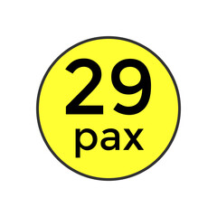 29 pax sticker  for commercial vehicles vector illustration