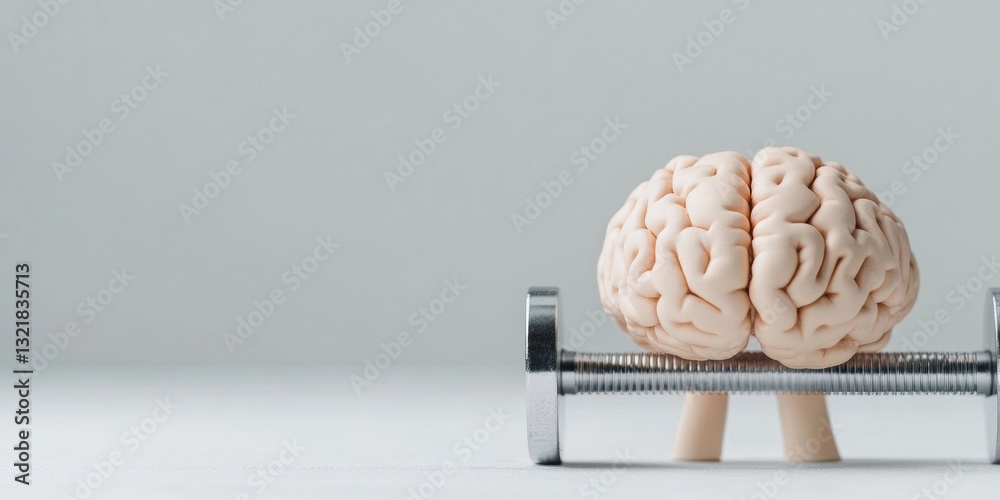 Aufkleber neurofitness revolution minimalist brain model on precision barbell - cognitive strength training vi