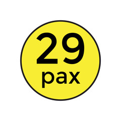 29 pax sticker  for commercial vehicles vector illustration