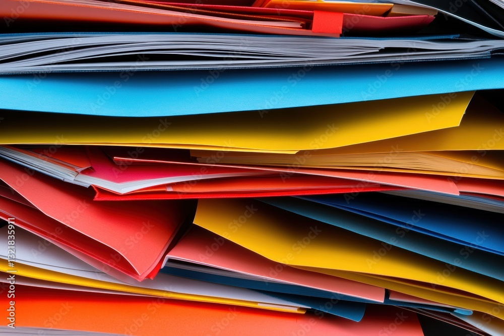Aufkleber Minimalist Color Block Archive Dynamic Workspace Organization with Vibrant Layered Folders - Creative Productivity and Digital Workflow Optimization